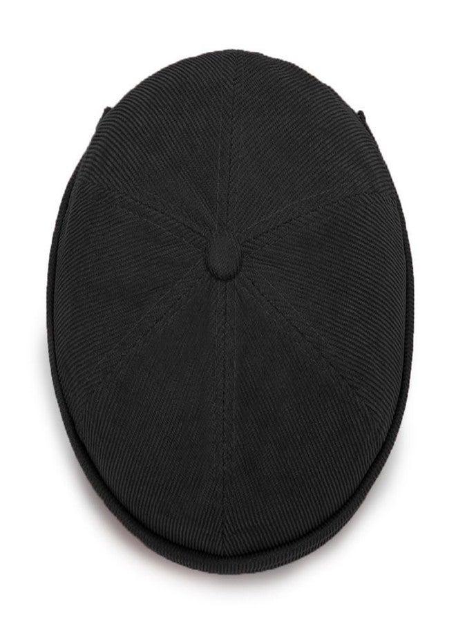 Ptduabenlu Corduroy Brimless Hat for Men Women Sailor Docker Cap Cuff Harbour Beanie Hat Black - Image 3